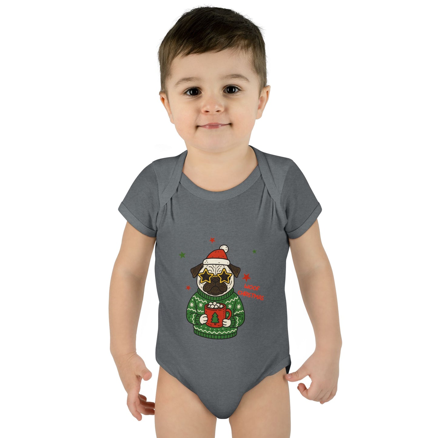 Baby Bodysuit Christmas with Funny Dog Infant