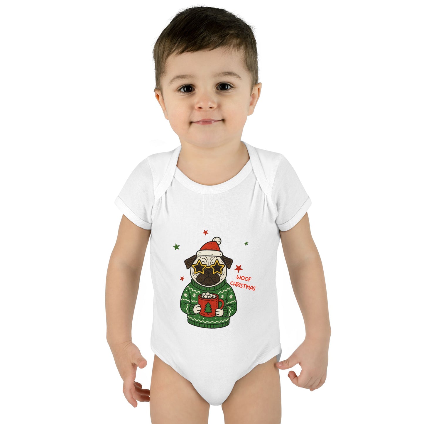 Baby Bodysuit Christmas with Funny Dog Infant