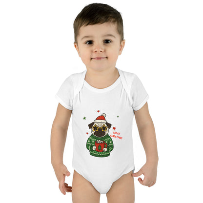 Baby Bodysuit Christmas with Funny Dog Infant