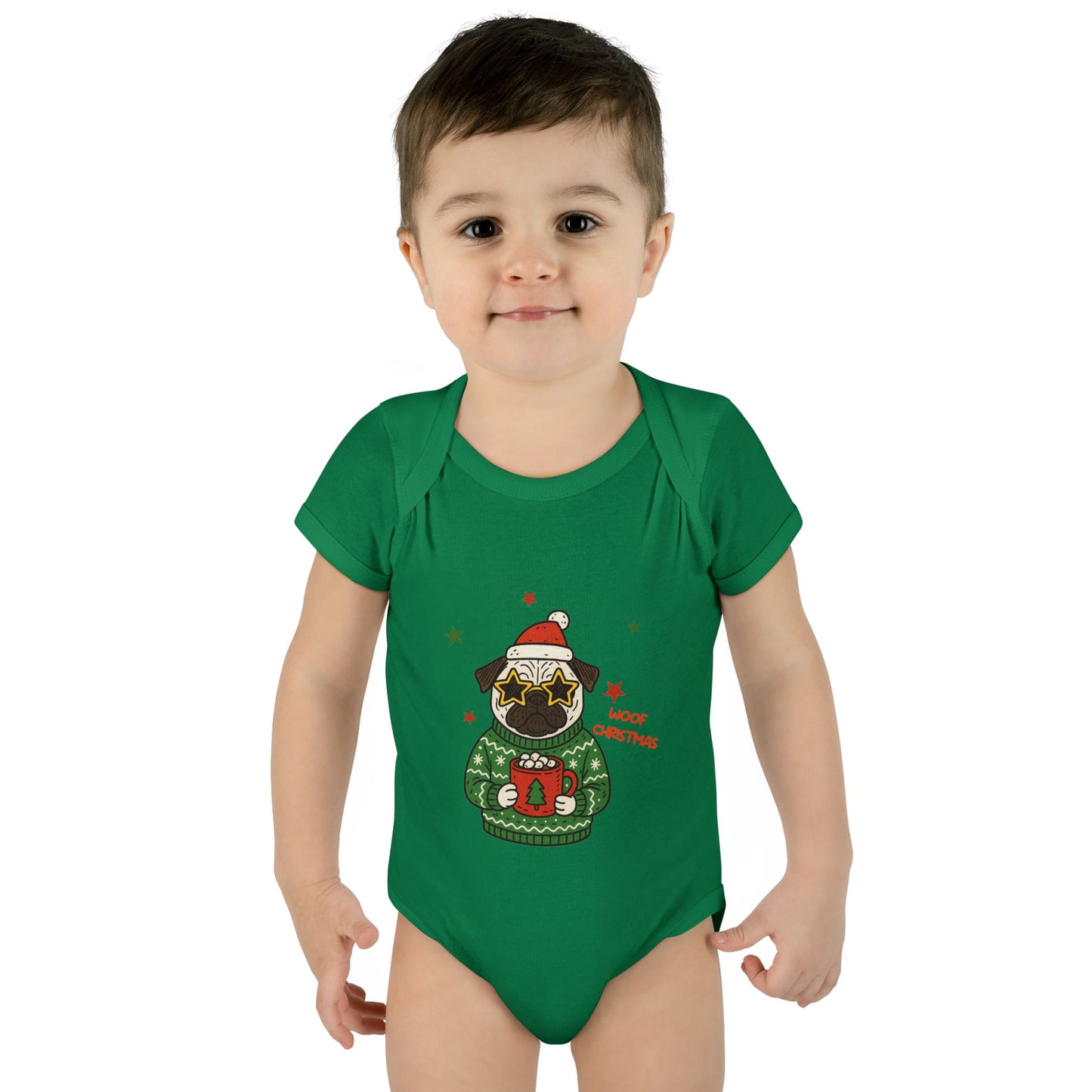 Baby Bodysuit Christmas with Funny Dog Infant