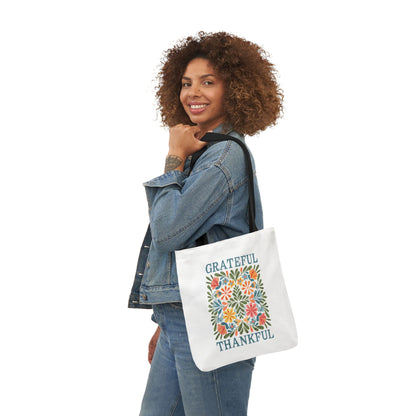 Grateful Thankful Canvas Tote Bag