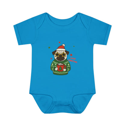 Baby Bodysuit Christmas with Funny Dog Infant
