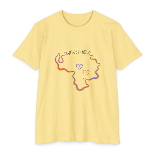 Venezuela Outline T-Shirt – Heart Map Graphic Tee